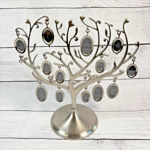 Papyrus Silver Photo Tree Picture Holder 13"x12" Hearts 13 Picture Frames Metal